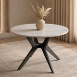 Tafel 'Apollo' 110 cm Rond Glanzend Steen Snow Wit