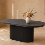 Uitschuifbare tafel 'Lagos' 180-220 cm Ovaal Decor Donkerbruin