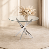 Tafel 'Lasi' 120 cm Rond Glas, Poten Chroom