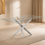 Tafel 'Lasi' 160 cm Glas, Poten Chroom