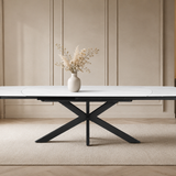 Uitschuifbare tafel 'Ares' 160-240 cm Deens Ovaal Steen Wit