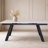Uitschuifbare tafel 'Hera' 160-240 cm Rechthoekig Steen Wit