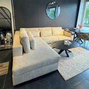 Hoekbank | ELONA | Ribstof Beige