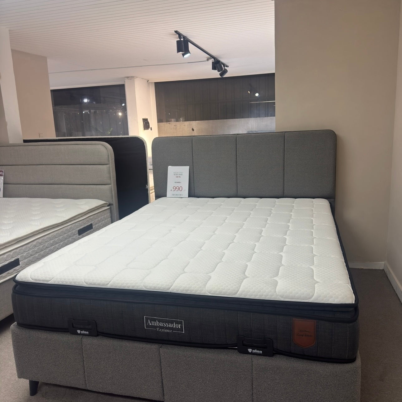 OUTLET | Bed AMBASSADOR Set met Opbergruimte | 160-200 | Grijs