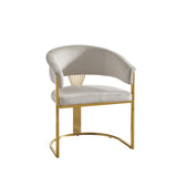 Ariana Eetakamerstoelen Velours Taupe Goudkleur