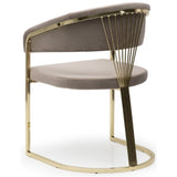Ariana Eetakamerstoelen Velours Taupe Goudkleur