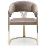 Ariana Eetakamerstoelen Velours Taupe Goudkleur