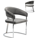 Ariana Eetakamerstoelen Velours Grijs Zilverkleur