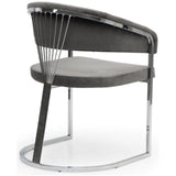 Ariana Eetakamerstoelen Velours Grijs Zilverkleur