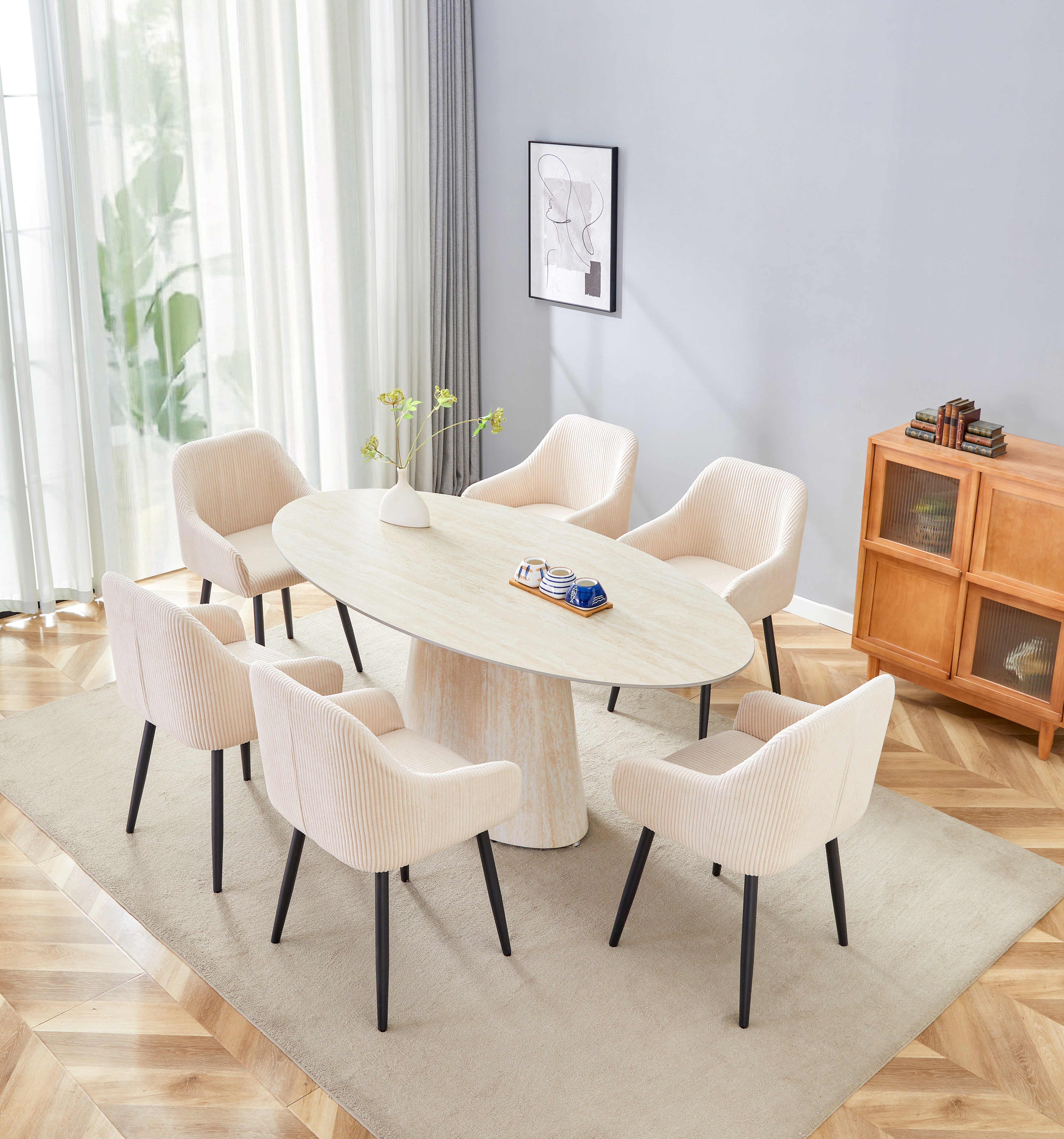 Eettafel Kira - Travertin look Keramiek - 180