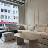 Salontafel PERLA 130 cm Keramiek Travertine Kleur