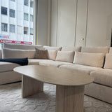 Salontafel PERLA 130 cm Keramiek Travertine Kleur