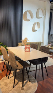 OUTLETDEALS // EETTAFEL + 4 STOELEN (keuze uit 2 kleuren)