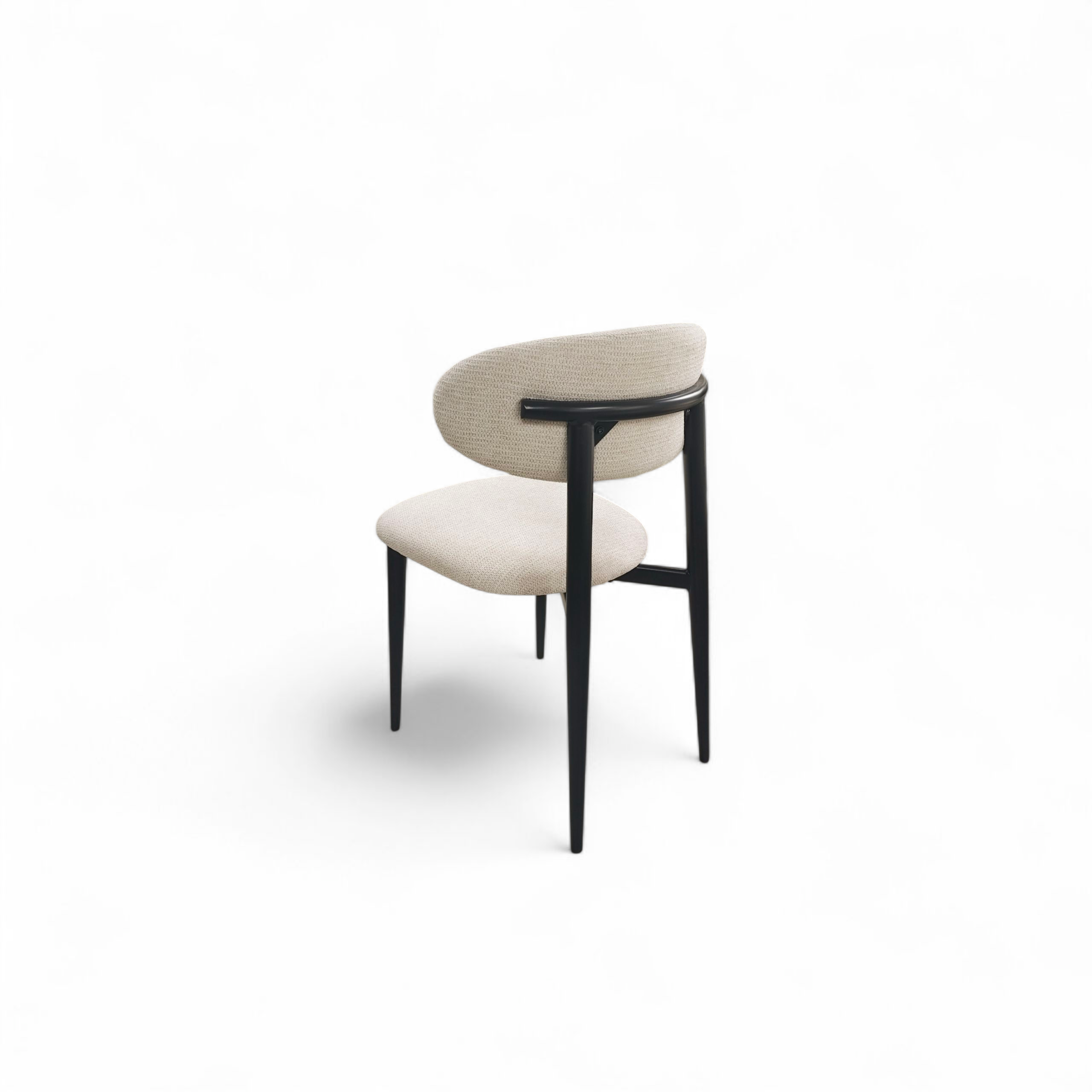 Boheme Eetkamerstoel – Chenille Beige / Noir