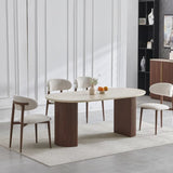 Eettafel Calypso – Noten & Travertin Keramiek – 180×90 cm