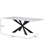 Eettafel SANA Keramisch Wit 180