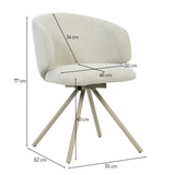 Eetkamerstoel LONDON Draaibaar Beige