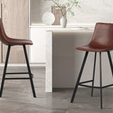 Counterstoel 'Ozan' PU Bruin