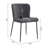 Stoel 'Lisa' Stof Fabb Raven 13 Donkergrijs