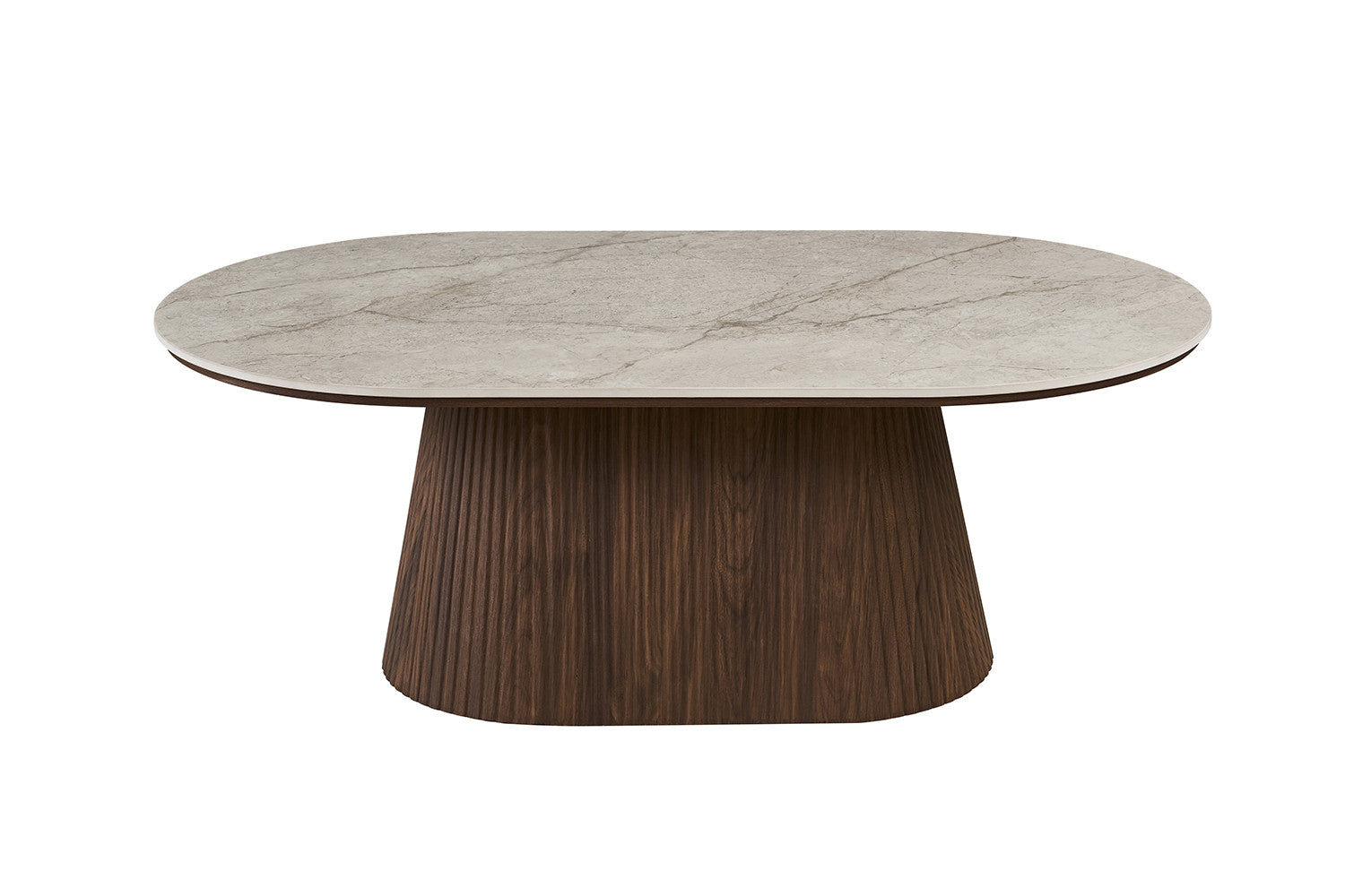 Salontafel RIKO 120 cm Ovaal Decor Donkere Eik Shakespear Beige
