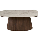 Salontafel RIKO 120 cm Ovaal Decor Donkere Eik Shakespear Beige