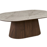 Salontafel RIKO 120 cm Ovaal Decor Donkere Eik Shakespear Beige