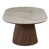 Salontafel RIKO 120 cm Ovaal Decor Donkere Eik Shakespear Beige