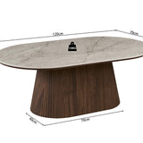 Salontafel RIKO 120 cm Ovaal Decor Donkere Eik Shakespear Beige