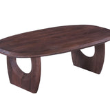 Salontafel NAPOLI 130 cm Deens Ovaal Mango hout Donkerbruin