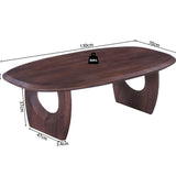 Salontafel NAPOLI 130 cm Deens Ovaal Mango hout Donkerbruin