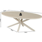 Salontafel NUA 120 cm Deens Ovaal Baroque Beige