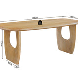 Eettafel NAPOLI 200 cm Deens Ovaal Mango hout Amandel