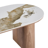 Salontafel LEONORA 120 cm Glanzend Steen Pandora