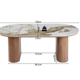 Salontafel LEONORA 120 cm Glanzend Steen Pandora