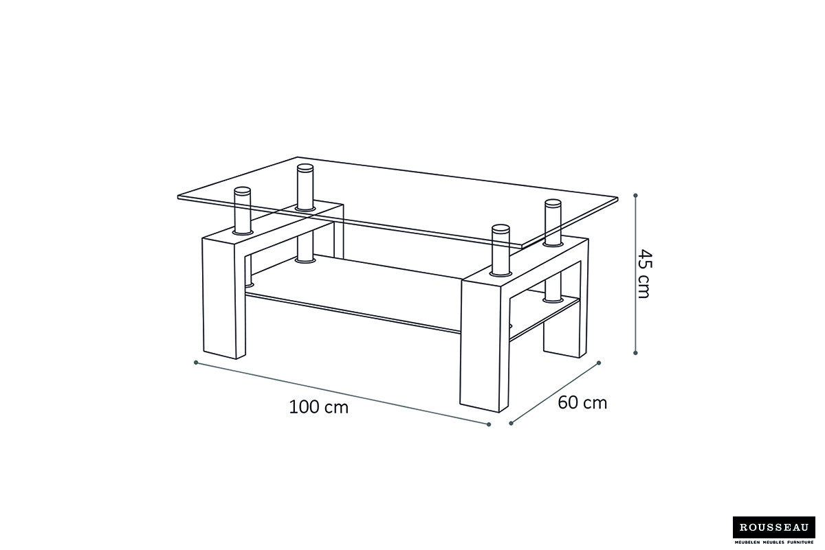 Salontafel 'Alana' Hoogglans wit
