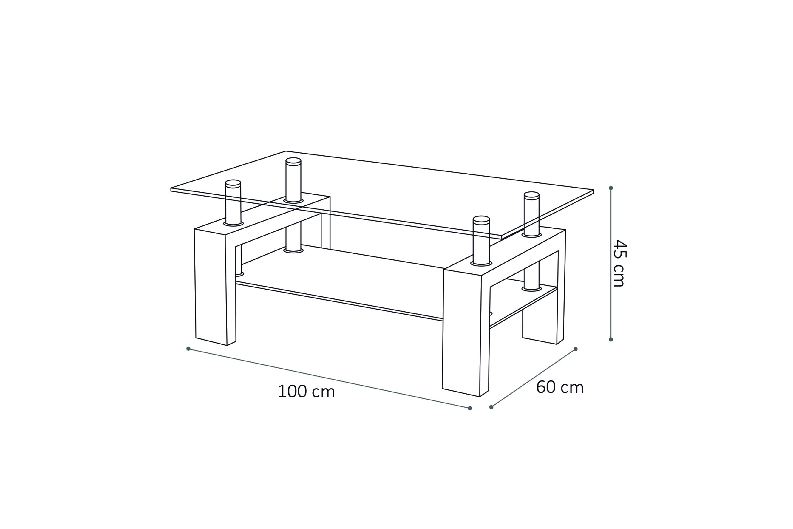 Salontafel 'Alana' Hoogglans wit