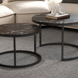 Salontafel 'Boston' Decor Glas Marmer Zwart