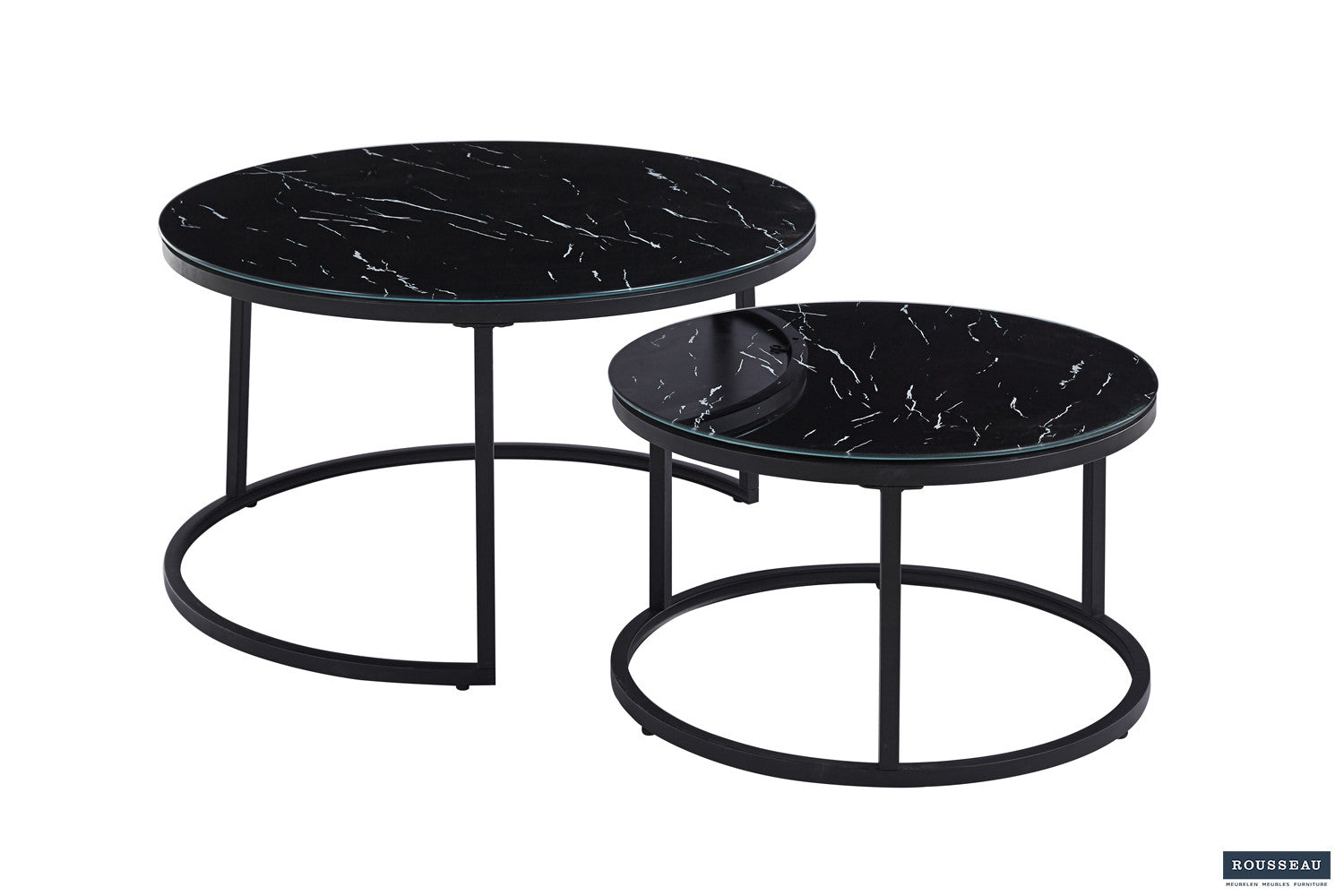 Salontafel 'Boston' Decor Glas Marmer Zwart