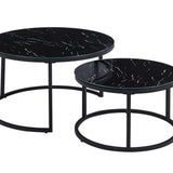 Salontafel 'Boston' Decor Glas Marmer Zwart