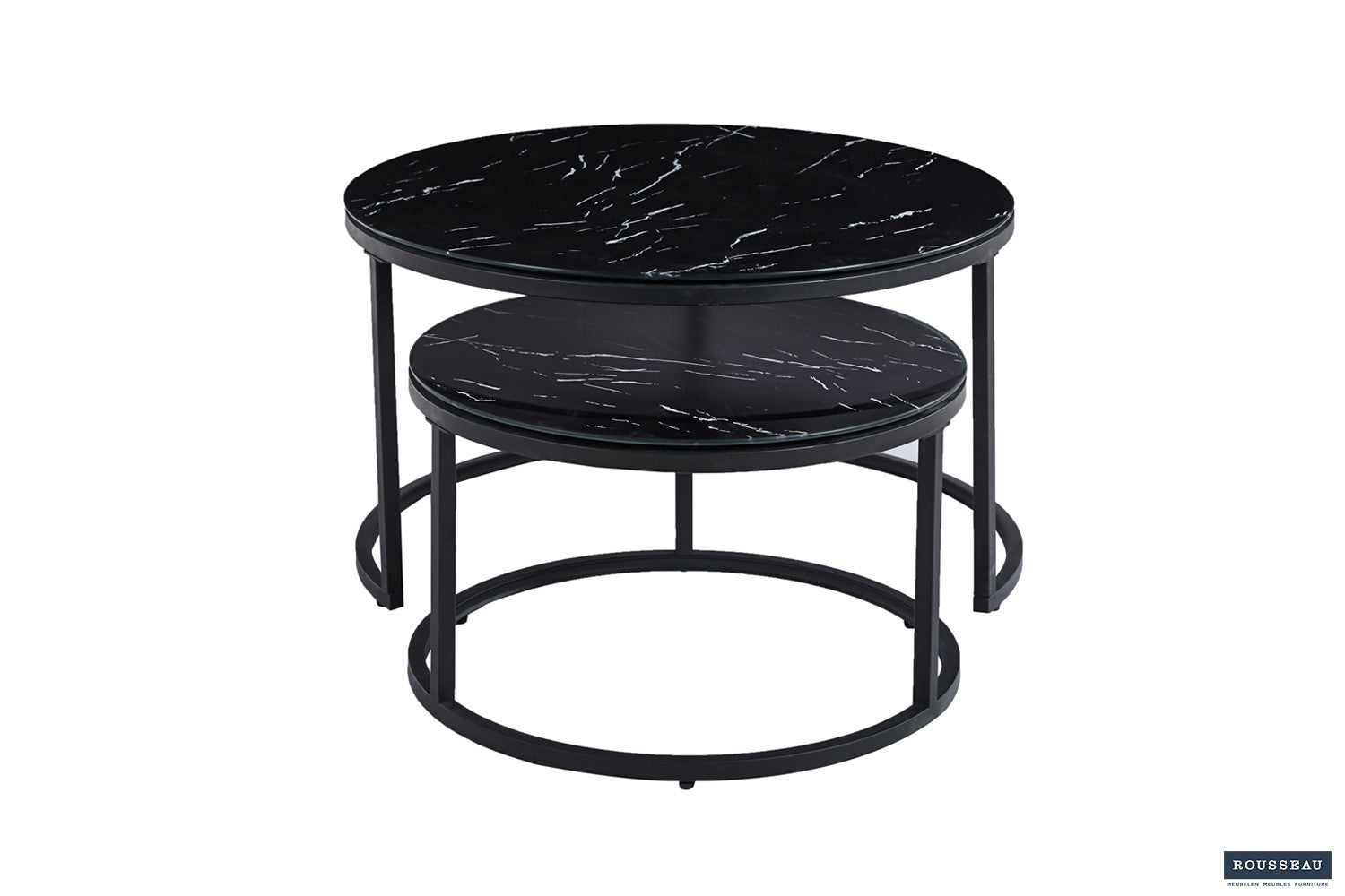 Salontafel 'Boston' Decor Glas Marmer Zwart