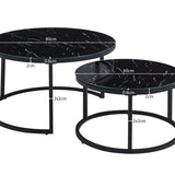 Salontafel 'Boston' Decor Glas Marmer Zwart