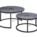 Salontafel 'Boston' Decor Glas Steen Grijs