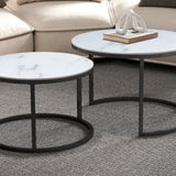 Salontafel 'Boston' Decor Glas Marmer Wit