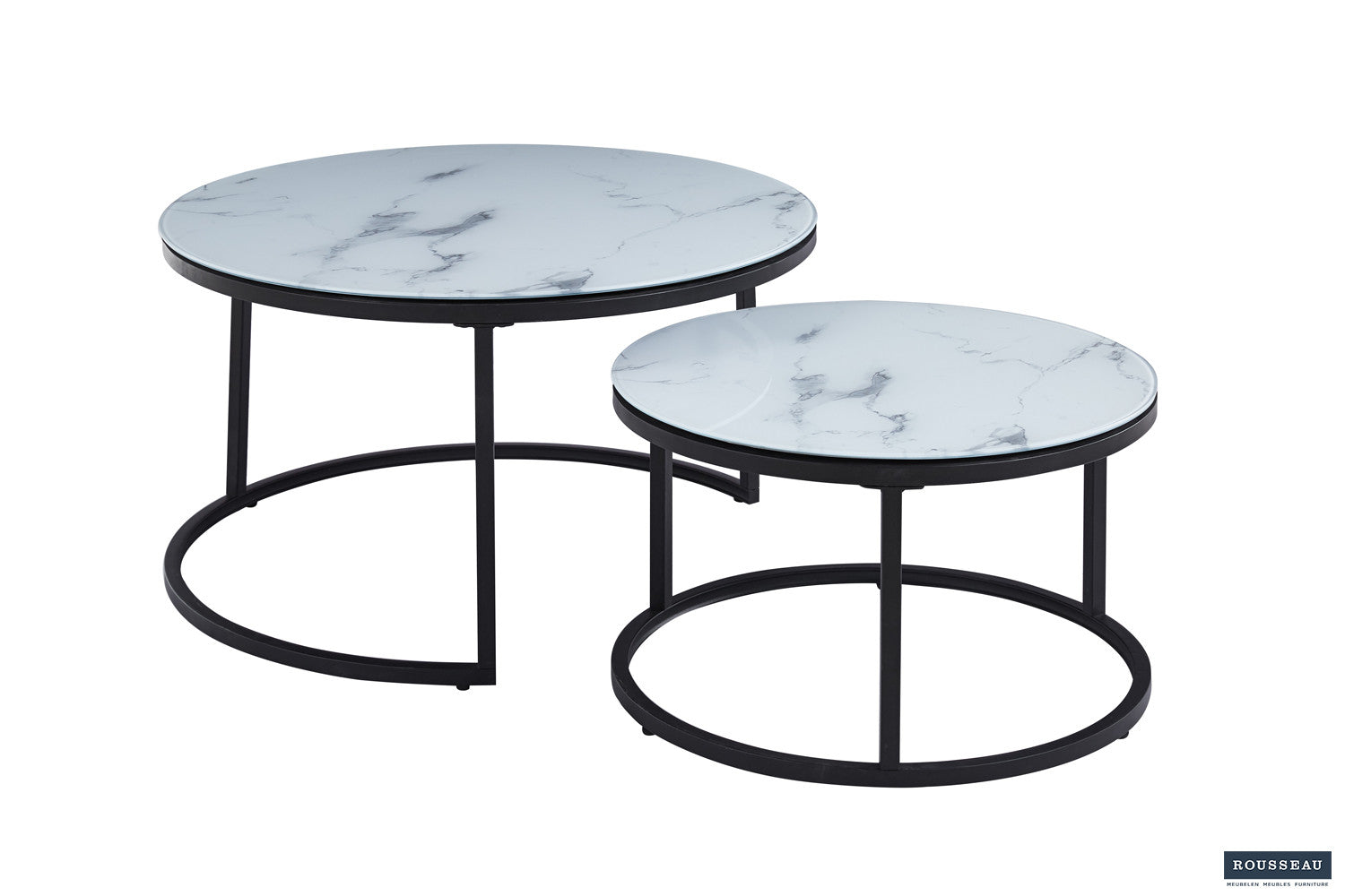 Salontafel 'Boston' Decor Glas Marmer Wit