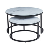 Salontafel 'Boston' Decor Glas Marmer Wit