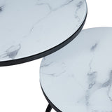 Salontafel 'Boston' Decor Glas Marmer Wit