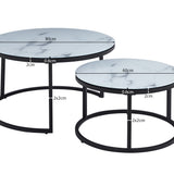 Salontafel 'Boston' Decor Glas Marmer Wit