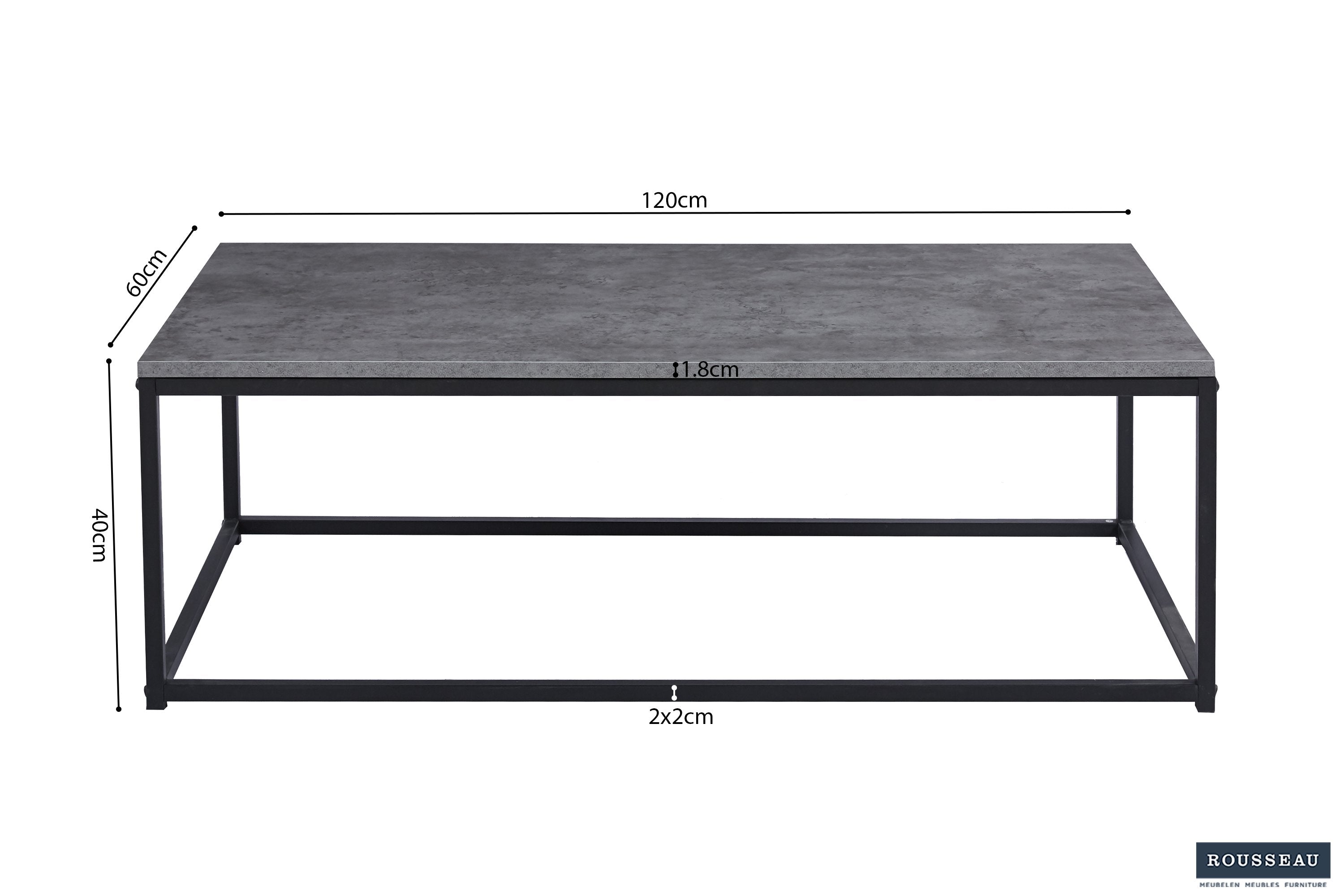 Salontafel 'Dallas' Decor Steen Grijs
