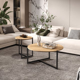 Set van 2 Salontafels 'Pola' Decor Oude eik