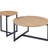 Set van 2 Salontafels 'Pola' Decor Oude eik